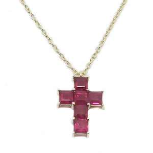 
                
                    Load image into Gallery viewer, Gemstone Cross Necklace NL41646
                
            