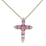 Pink Sapphire & Diamond Necklace NL42332Y4PK