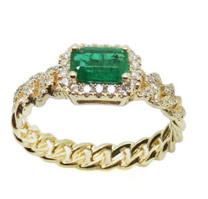 Emerald & Diamond Ring R41151-6.5#