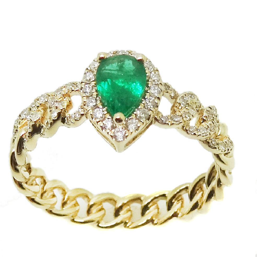 Emerald & Diamond Ring R41602-6.5#