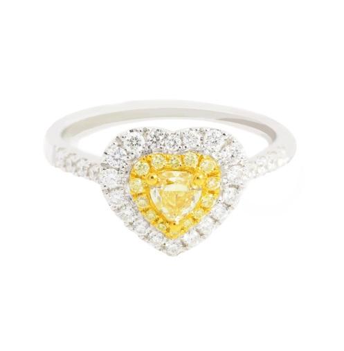 Yellow Diamond & Diamond Ring R33478