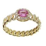 Pink Sapphire & Diamond Ring R41152-6.5#