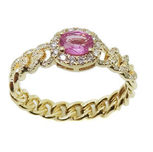 
                
                    Load image into Gallery viewer, Pink Sapphire &amp;amp; Diamond Ring R41152-6.5#
                
            