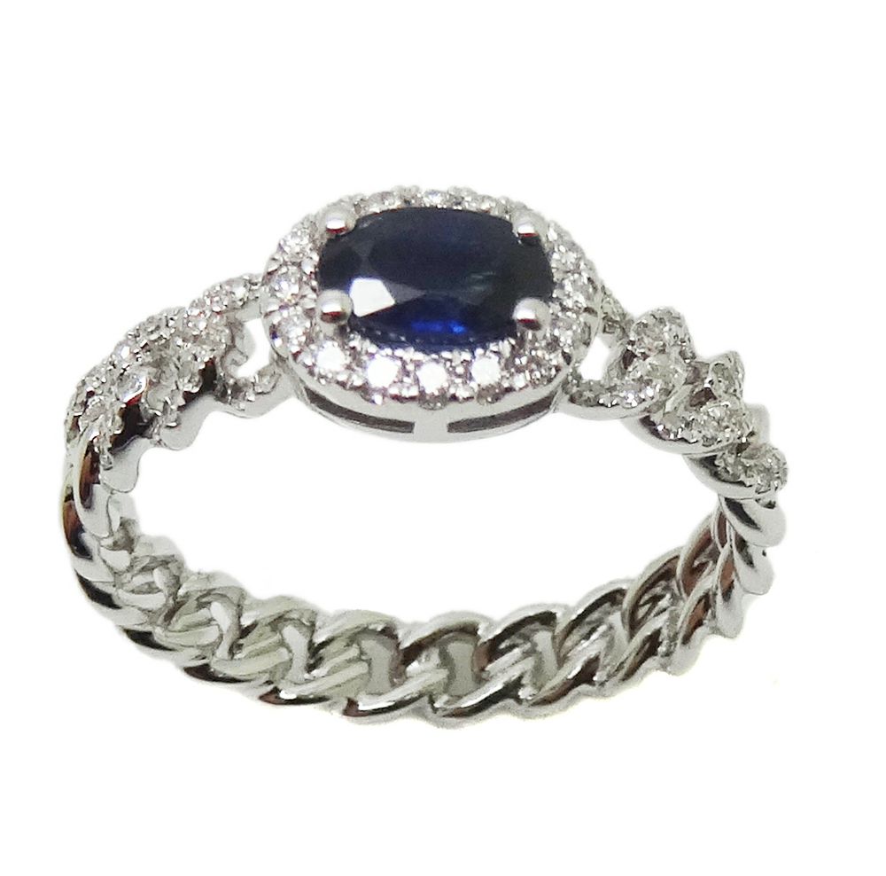 Sapphire & Diamond Ring R41152-6.5#