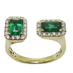 ( 4 x 6 mm + 4 x 6 mm ) Emerald & Diamond Ring R39744