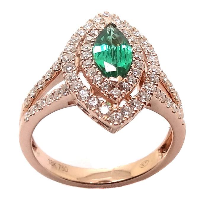 
                
                    Load image into Gallery viewer, Emerald &amp;amp; Diamond Ring R39927
                
            