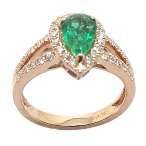 ( 5 x 9 mm ) Emerald & Diamond Ring R39931