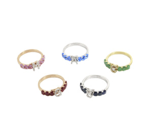 Interchangeable Initial Gemstone Ring R40176