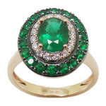 ( 6 x 8 mm ) Emerald & Diamond Ring R40434