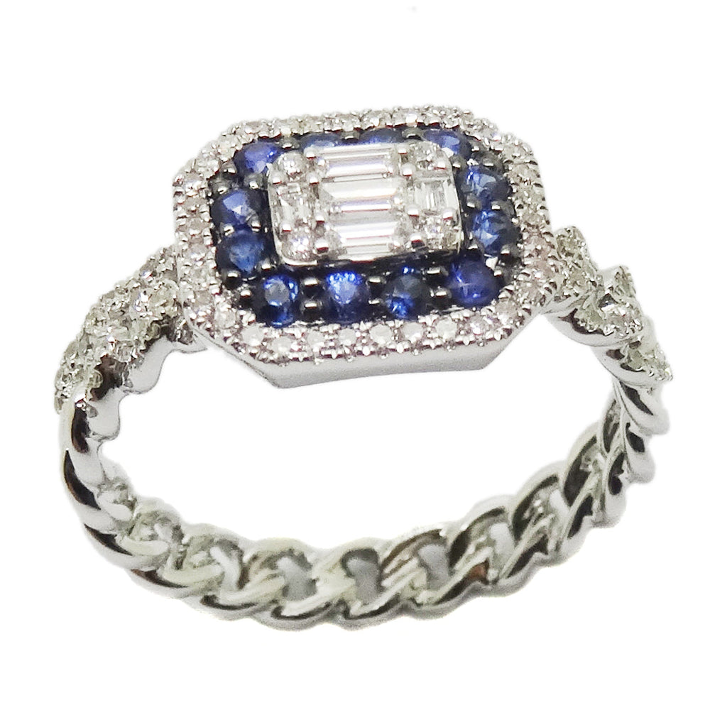 4mm Sapphire & Diamond Ring R40829