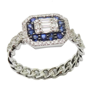 
                
                    Load image into Gallery viewer, 4mm Sapphire &amp;amp; Diamond Ring R40829
                
            