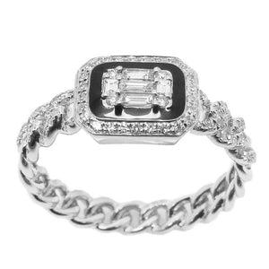 Enamel & Diamond Ring R41150-6.5#