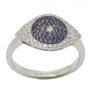 Gemstone & Diamond Evil Eye Ring R41217b
