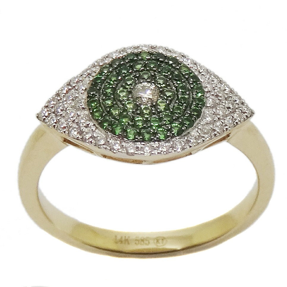Gemstone & Diamond Evil Eye Ring R41217b
