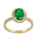 (6mm * 8mm) Emerald & Diamond Ring R41244