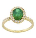 ( 6 x 8 mm ) Emerald & Diamond Ring R41244
