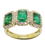 ( 4 x 6 mm ) Emerald & Diamond Ring R41309